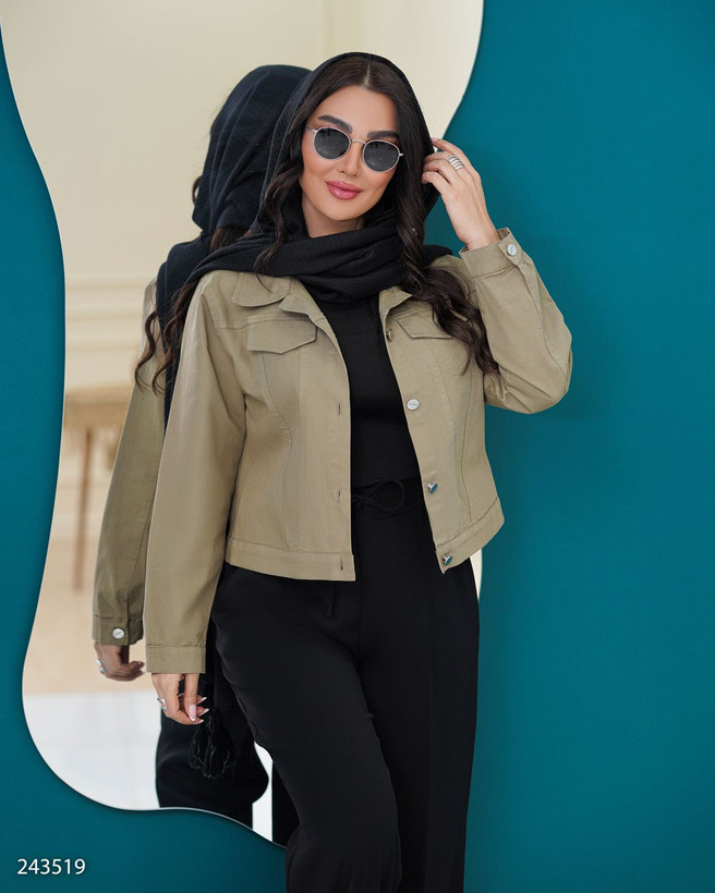 کراپ کت کتان زنانه مدل آدوین
