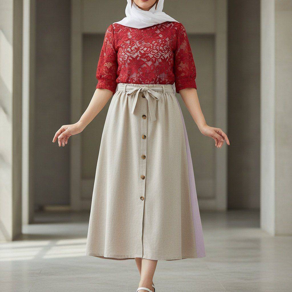 دامن لنین زنانه