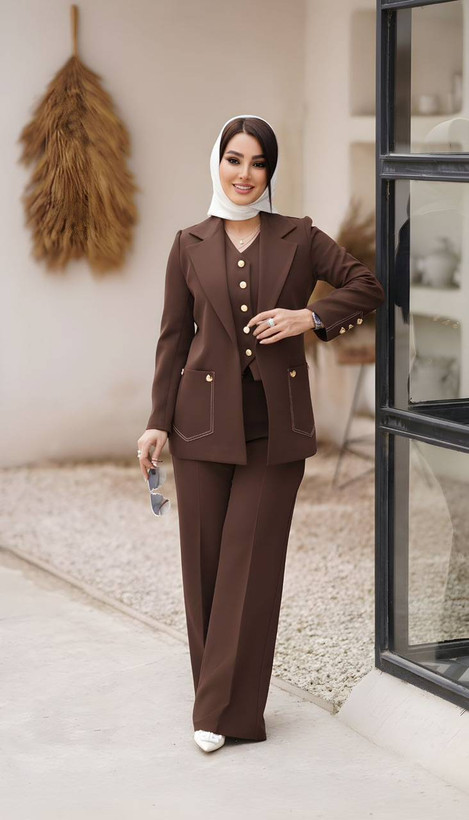 ست سه تیکه کت شلوار و جلیقه زنانه