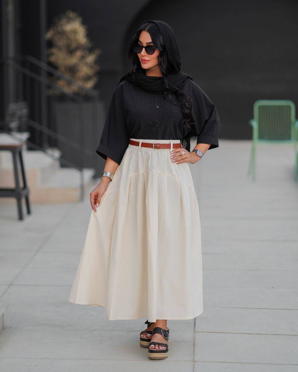 دامن زنانه تک هلالی