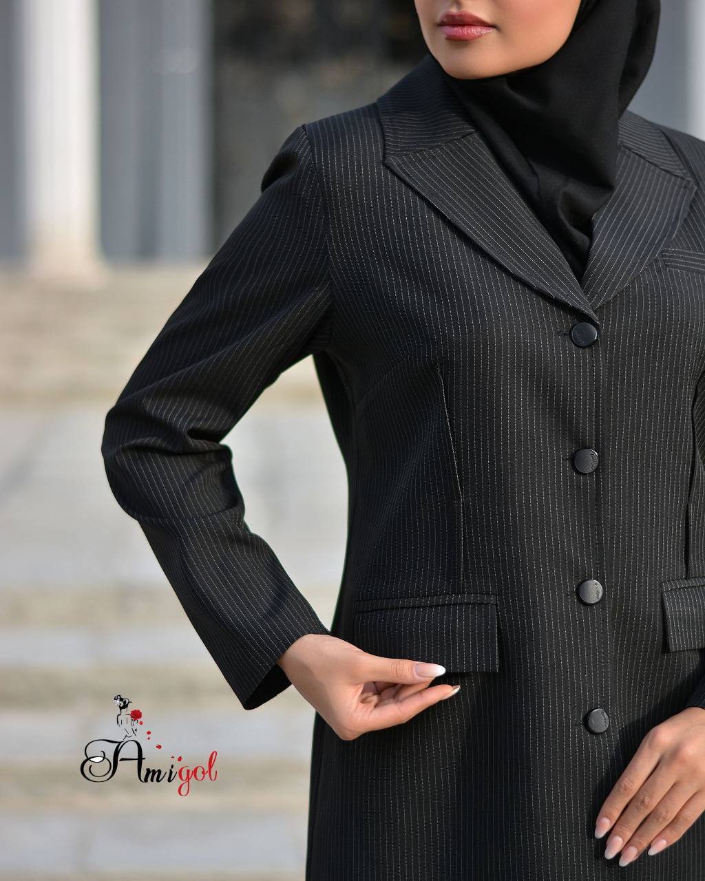 مانتو شلوار اداری زنانه آستر دار ۴۴۴۵
