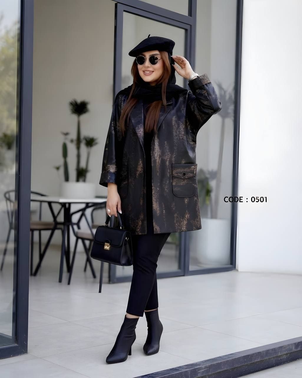 مانتو پاییزه سوییت چرم کد ۰۵۰۱
